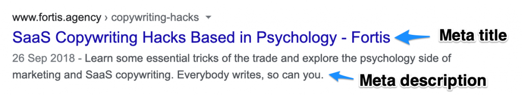 meta description example