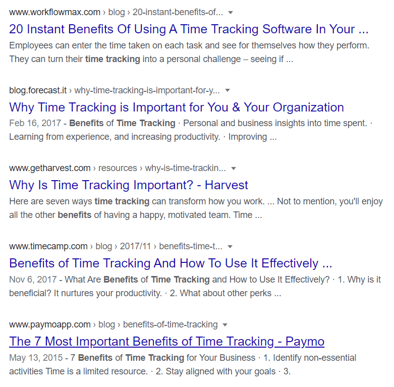 example of content research by article section