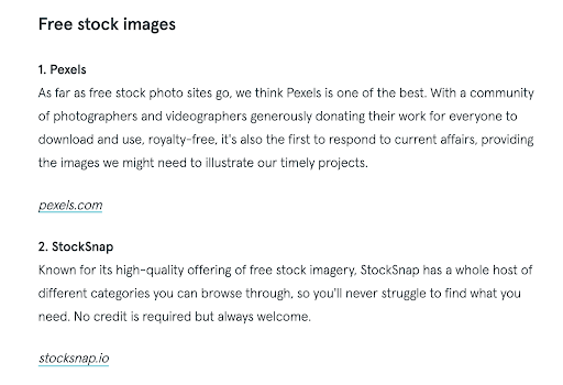 resource page example