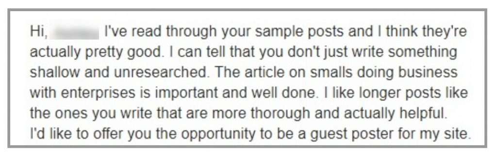 blogger outreach feedback